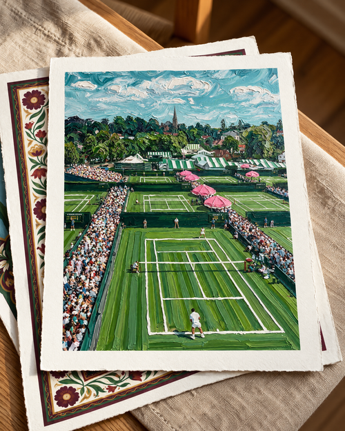 Court Four, printed on cotton paper, stacked on linen.